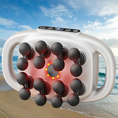 Appareil massage - High-FrequencyBodyMassage™ - Blanc 16 têtes